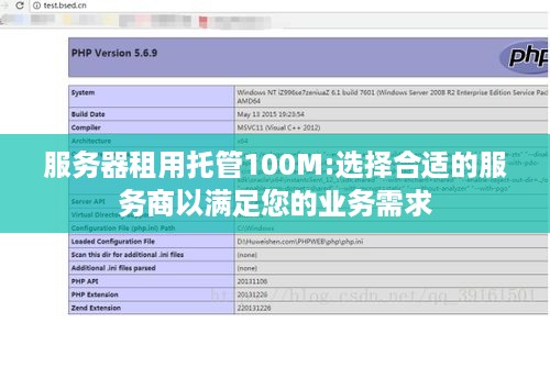 服务器租用托管100M:选择合适的服务商以满足您的业务需求