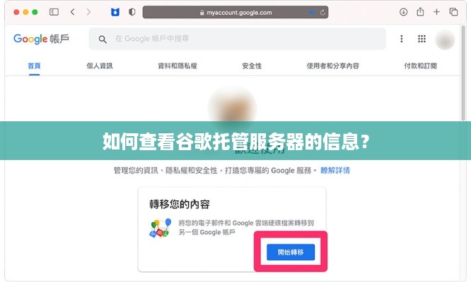 如何查看谷歌托管服务器的信息？