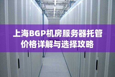 上海BGP机房服务器托管价格详解与选择攻略