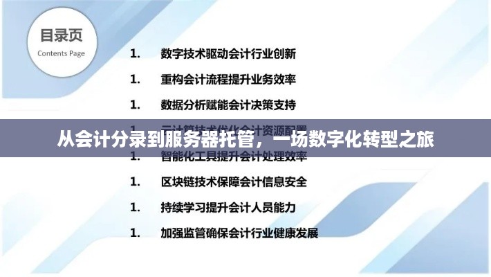 从会计分录到服务器托管，一场数字化转型之旅