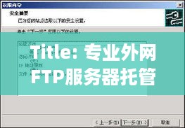 Title: 专业外网FTP服务器托管，安全、可靠、高效的关键解决方案