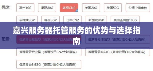 嘉兴服务器托管服务的优势与选择指南