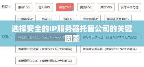 选择安全的IP服务器托管公司的关键因素
