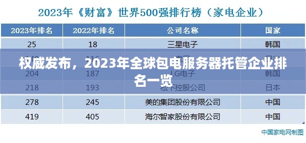 权威发布，2023年全球包电服务器托管企业排名一览