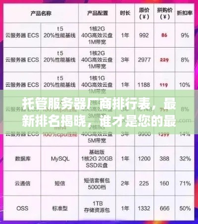 托管服务器厂商排行表，最新排名揭晓，谁才是您的最佳选择？