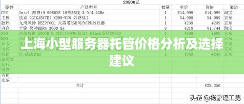 上海小型服务器托管价格分析及选择建议