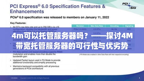 4m可以托管服务器吗？——探讨4M带宽托管服务器的可行性与优劣势