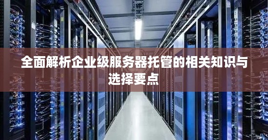 全面解析企业级服务器托管的相关知识与选择要点