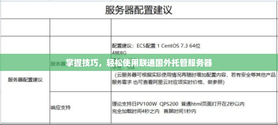 掌握技巧，轻松使用联通国外托管服务器