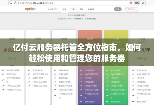 亿付云服务器托管全方位指南，如何轻松使用和管理您的服务器