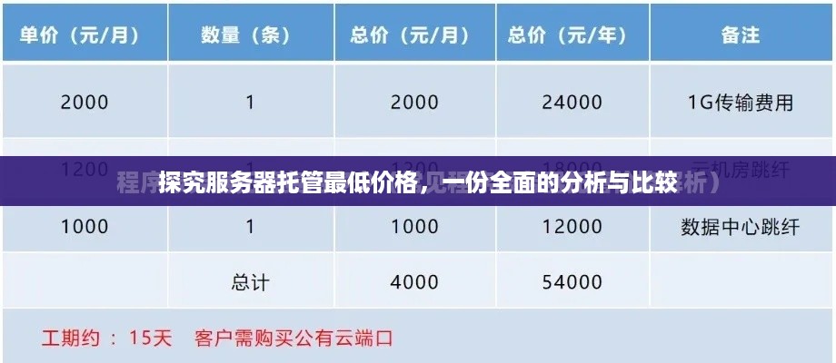 探究服务器托管最低价格，一份全面的分析与比较