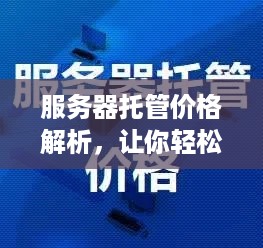 服务器托管价格解析，让你轻松掌握行业标准与费用构成