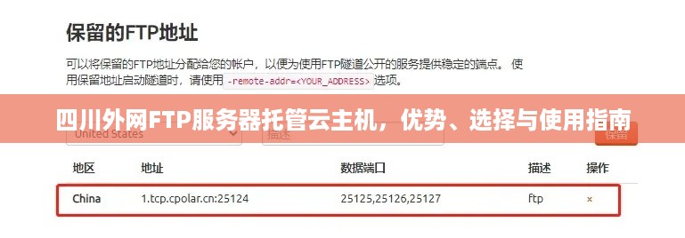 四川外网FTP服务器托管云主机，优势、选择与使用指南