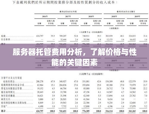 服务器托管费用分析，了解价格与性能的关键因素