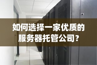 如何选择一家优质的服务器托管公司？