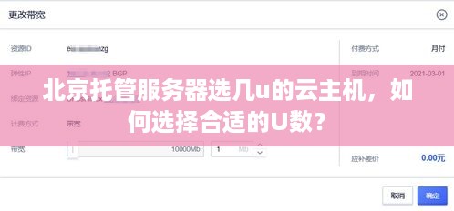 北京托管服务器选几u的云主机，如何选择合适的U数？