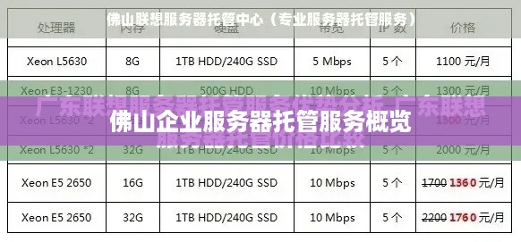 佛山企业服务器托管服务概览