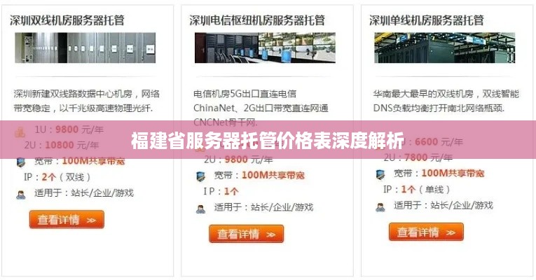 福建省服务器托管价格表深度解析