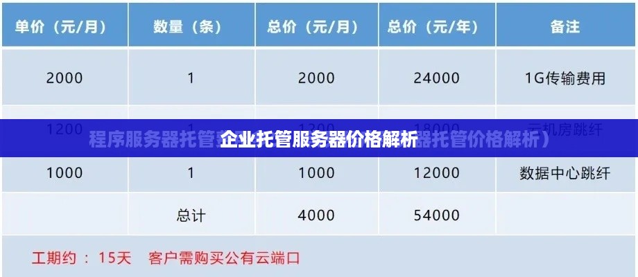 企业托管服务器价格解析