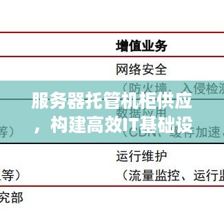 服务器托管机柜供应，构建高效IT基础设施的关键