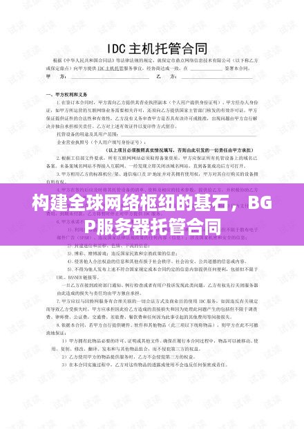 构建全球网络枢纽的基石，BGP服务器托管合同