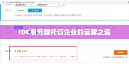 IDC服务器托管企业的运营之道