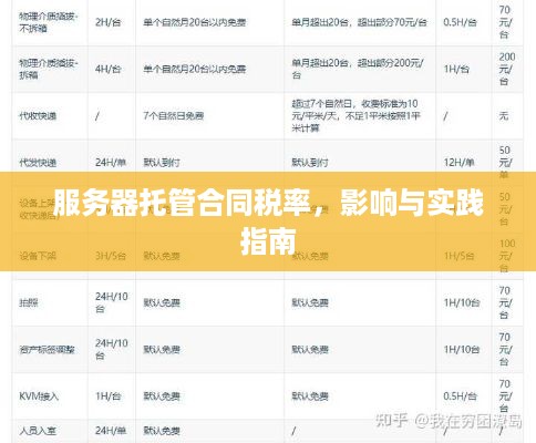 服务器托管合同税率，影响与实践指南