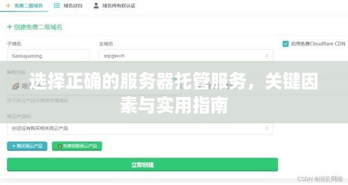 选择正确的服务器托管服务，关键因素与实用指南