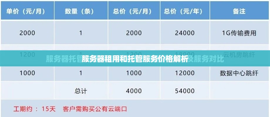 服务器租用和托管服务价格解析