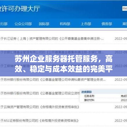 苏州企业服务器托管服务，高效、稳定与成本效益的完美平衡