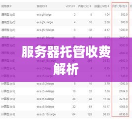 服务器托管收费解析