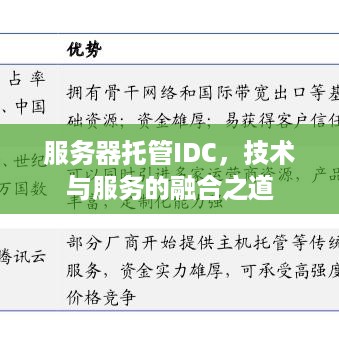 服务器托管IDC，技术与服务的融合之道