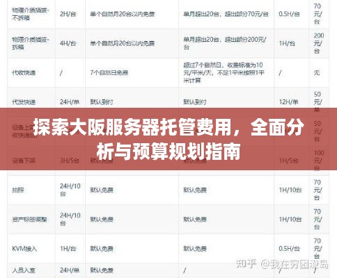 探索大阪服务器托管费用，全面分析与预算规划指南