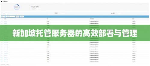新加坡托管服务器的高效部署与管理