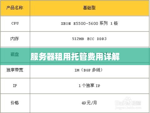 服务器租用托管费用详解