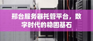 邢台服务器托管平台，数字时代的稳固基石