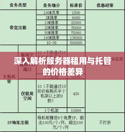 深入解析服务器租用与托管的价格差异