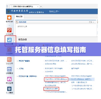 托管服务器信息填写指南