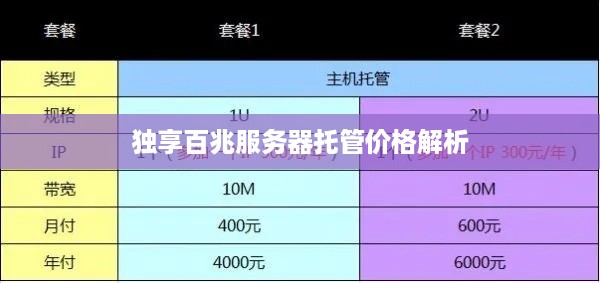 独享百兆服务器托管价格解析