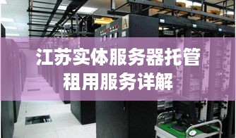 江苏实体服务器托管租用服务详解