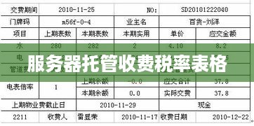 服务器托管收费税率表格