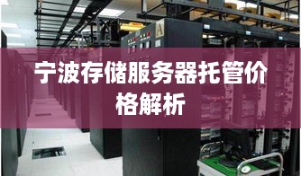 宁波存储服务器托管价格解析