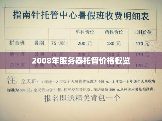 2008年服务器托管价格概览