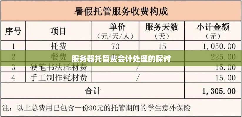 服务器托管费会计处理的探讨