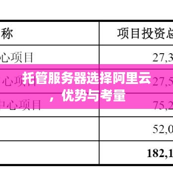 托管服务器选择阿里云，优势与考量