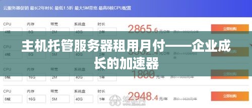 主机托管服务器租用月付——企业成长的加速器