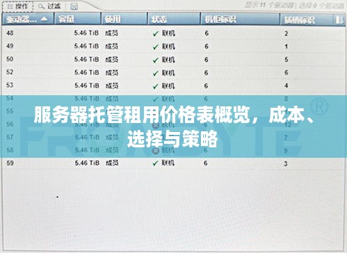 服务器托管租用价格表概览，成本、选择与策略