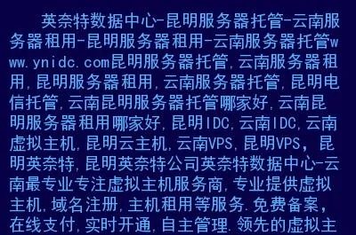 云南服务器托管平台全解析