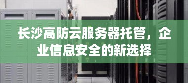 长沙高防云服务器托管，企业信息安全的新选择