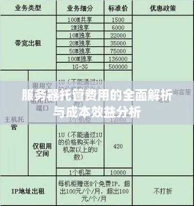 服务器托管费用的全面解析与成本效益分析